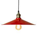 RYS Retro Metal Sarkıt Avize Rustik Tekli Kırmızı Içi Beyaz Sarkıt Cafe Mutfak Aydınlatma Çap:40 Cm