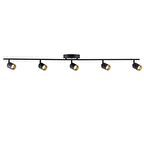 Rsylight Metal Modern 5 Li Siyah Led Spot Avize  Beyaz Ampullü