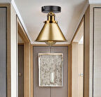 Rsylight Rys Retro Metal Tavan Plofyoner Gold Dekotatif Rustik Avize Çap:17 Cm