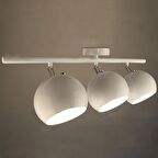 Rsylight Retro Beyaz 180 Derece Hareketli Modern Spor 3 Lü Led spot Avize Günışığı Ampullü