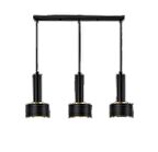 Rsylight Retro Metal Masa Üstü Dekoratif Rustik 3 Lü Siyah Sıralı Avize 