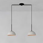 Rsylight Retro Metal Modern Siyah Beyaz Spor Dekoratif Rustik 2 Li Avize 