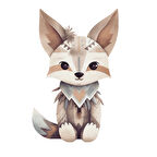 Etnik Desenli Minik Tilki Yavrusu Duvar Stickerı