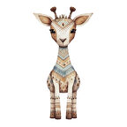 Etnik Desenli Zarif Zürafa Duvar Stickerı