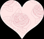 Pembe Güllü Kalp Duvar Stickerı