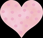 Pembe Puantiyeli Kalp Duvar Stickerı