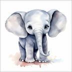 Sevimli Fil Sticker 1