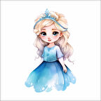 Buz Kraliçesi Mavi Prenses Duvar Stickerı