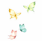 Pastel Renkli Kelebekler Duvar Stickerı