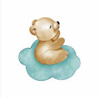 Bulut Üzerinde Uyuyan Ayıcık Duvar Stickerı