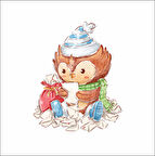 Mektup Okuyan Baykuş Sticker