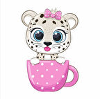 Fincanda Leopar Yavrusu Duvar Sticker'ı