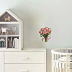 Açık Pembe Gül Buketi Duvar Sticker'ı