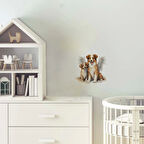 Kanatlı Anne ve Yavru Köpekler Duvar Sticker'ı