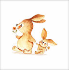 Sevimli Tavşan Duvar Sticker