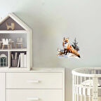 Karlı Manzaralı Tilki Duvar Sticker'ı