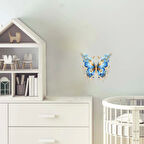 Taşlı Mavi Kelebek Duvar Stickerı