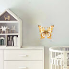 Karmaşık Desenli Altın Kelebek Duvar Stickerı