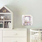 Açık Pencere ve Pembe Çiçekler Duvar Stickerı