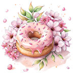 Pembe Çiçekli Donut