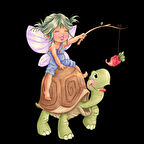 Kaplumbağa Üstündeki Peri Kız