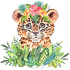 Tropikal Yapraklar Arasında Yavru Leopar