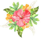 Kırmızı ve Turuncu Tropikal Çiçekler