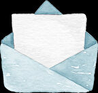 Açık Mavi Zarf Duvar Stickerı