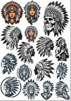 Apache Kızılderili Sticker Set
