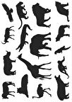 Hayvanlar Siyah Sticker Set