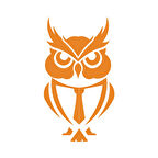 Kıravatlı Baykuş Sticker 17x17 Cm Turuncu