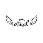 Angel Sticker 17x17 Cm Siyah