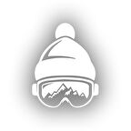 Ski Gözlük Sticker 17x17 Cm Beyaz