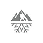 Dağ ve Kar Sticker 17x17 Cm Gri