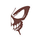 İskelet Kelebek Sticker 17x17 Cm Kahverengi