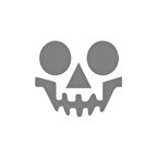 İskelet Sticker 17x17 Cm Gri