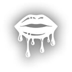 Akan Dudak Sticker 17x17 Cm Beyaz