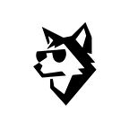 Gözlüklü Kurt Sticker 17x17 Cm Siyah