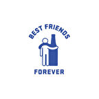 Best Friend Forever Sticker 17x17 Cm Mavi