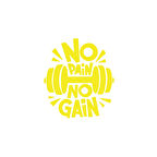 No Pai No Gain GYM Sticker 17x17 Cm Sarı