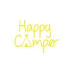 Happy Camper Sticker 17x17 Cm Sarı