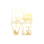 Love Sticker 17x17 Cm Gold