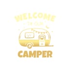 Welcome To Our Camper Sticker 17x17 Cm Gold