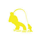 Balık Yakalayan Adam Sticker 17x17 Cm Sarı