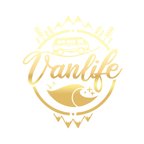Vanlife Karavan Sticker 17x17 Cm Gold