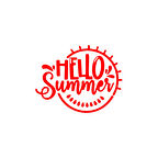 Hello Summer Sticker 17x17 Cm Kırmızı