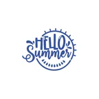 Hello Summer Sticker 17x17 Cm Mavi