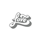 Love Sticker 17x17 Cm Gri