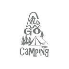 Lets Go Camping Sticker 17x17 Cm Gri