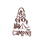 Lets Go Camping Sticker 17x17 Cm Kahverengi